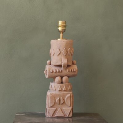 Totem handmade ceramic lamp terra
