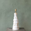 Sculptural mat white lamp base