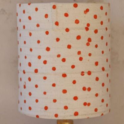 Lampenkap modderdoek crème met oranje stippen