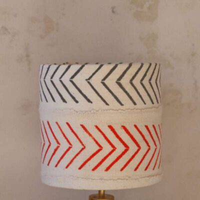 lampenkap Afrikaanse modderdoek oranje zwart