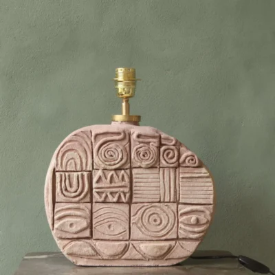 lamp base with boho pattern in terra color