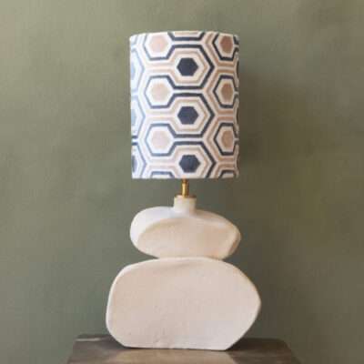 Alternative view of Stapled stones ceramic table lamp