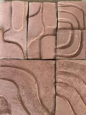 Handmade ceramic tiles in organic pattern