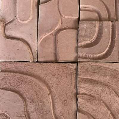 Handmade ceramic tiles in organic pattern