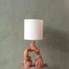Organic ceramic lampbase with white lampshade